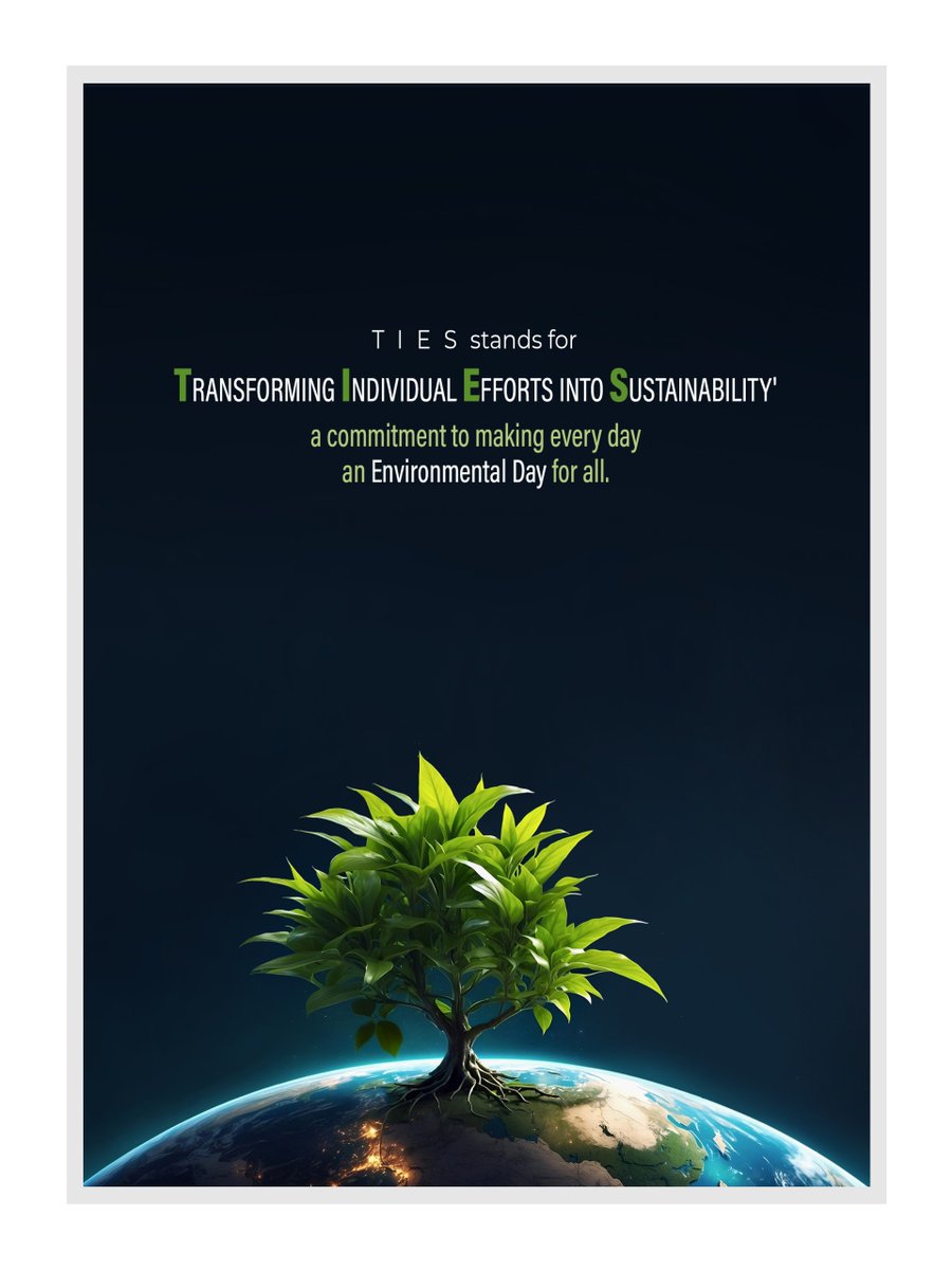 TIES: Transforming Individual Efforts into Sustainability 

#TIESinstitute #BeatPlasticPollution #RestoreNature #PlantMoreTrees #ReduceReuseRecycle #GoGreen  #BiodiversityMatters #ClimateCrisis #CleanPlanet