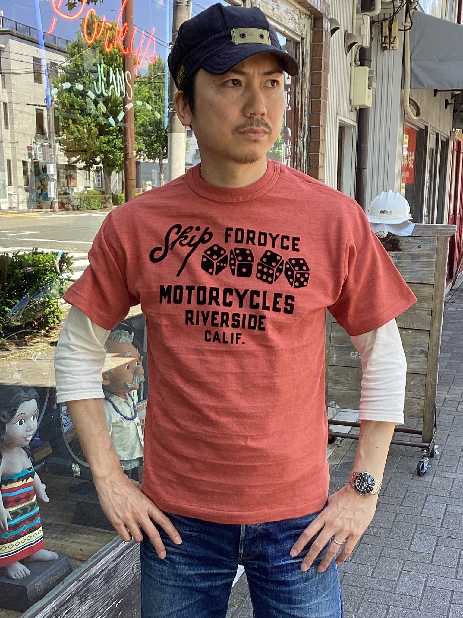 ウエアハウス WAREHOUSE Tシャツ Lot 4601 CALDRON 半袖 ワイルドキャットフロッキー プリント 未洗い ロゴ 綿 アメカジ メンズ 2024年 盛夏 新作 日本製 WAREHOUSE ウエアハウス | Lot.4601 PRINT-T \"HQ.\.\" Col : 杢