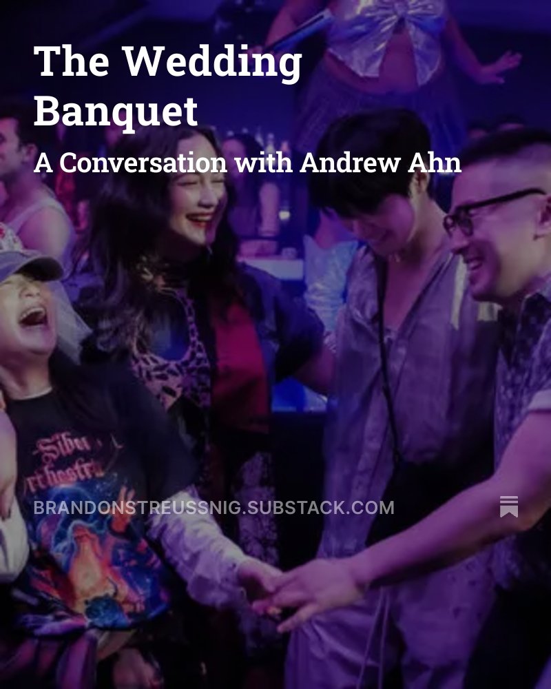 Brandon Streussnig (@brndnstrssng) on Twitter photo Been slammed with work and have been neglecting my Substack. In lieu of new posts for a bit, I'm going to periodically bring some stuff out from behind the paywall.
First up, a super rewarding conversation with one of my favorite filmmakers, <a href="/AndrewAhnFilms/">Andrew Ahn</a>.
Link Below! Been slammed with work and have been neglecting my Substack. In lieu of new posts for a bit, I'm going to periodically bring some stuff out from behind the paywall.
First up, a super rewarding conversation with one of my favorite filmmakers, <a href="/AndrewAhnFilms/">Andrew Ahn</a>.
Link Below!