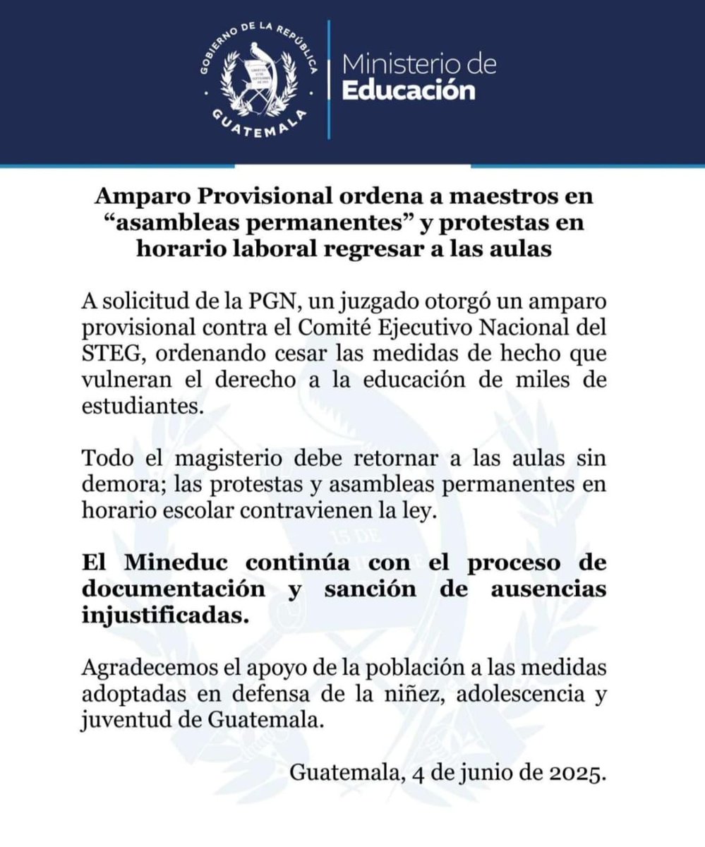Los que van hacer billete con tantos cargos al servicio serán los abogados.

¿Será que los 1500 "maestros" que no trabajan desde el tiempo de Álvaro Colom van a pisar un aula para impartir clases?