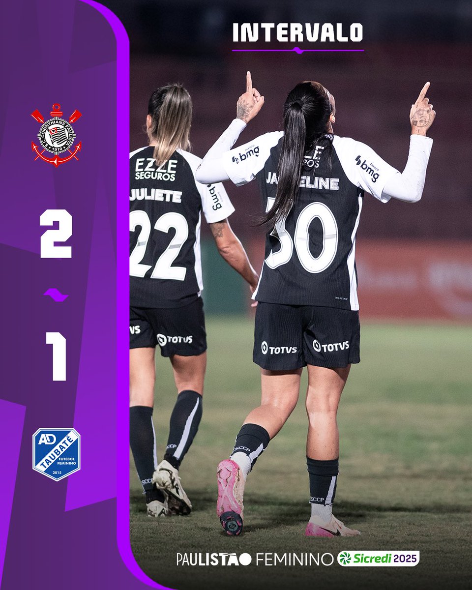PRIMEIRO TEMPO MOVIMENTADO!
45 minutos já se passaram: três gols e as Brabas na frente! Como vai ser o segundo tempo?
#PaulistãoFemininoSicredi
📷 Guilherme Veiga/Ag. Paulistão