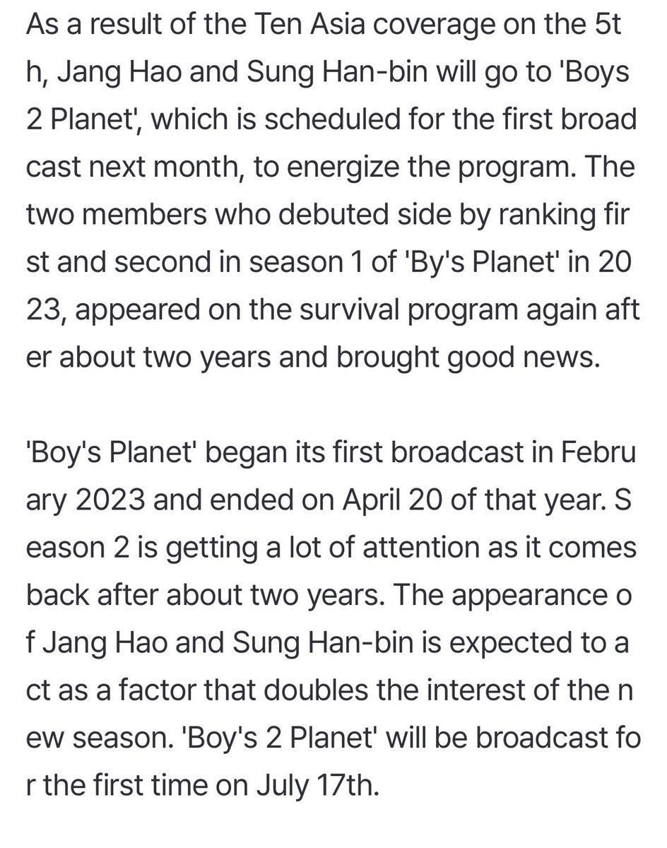 “the appearance of zhang hao and sung hanbin is expected to act as factor that doubles the interest of the new season”

the fact that they need haobin for views im laughing 😅