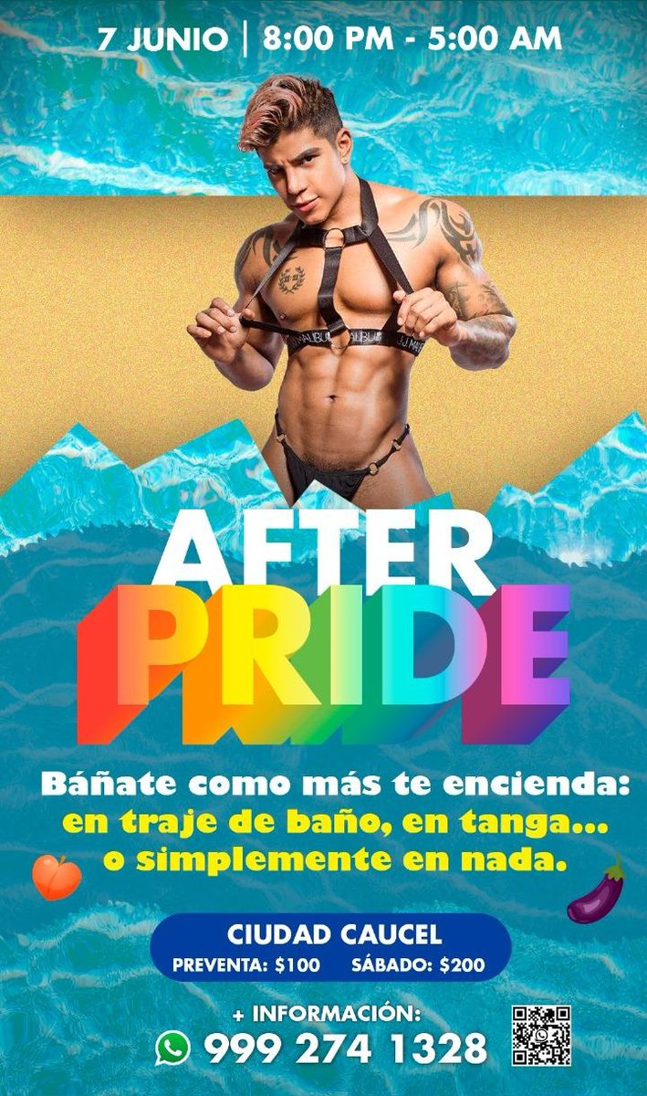 jbra102's tweet photo. Estos son los eventos after pride para pasarla rico en Mérida 🥵🍆💦🍑

@CasaBalamMid 
@ClubTopMerida https://t.co/Kyw7an2BR3
