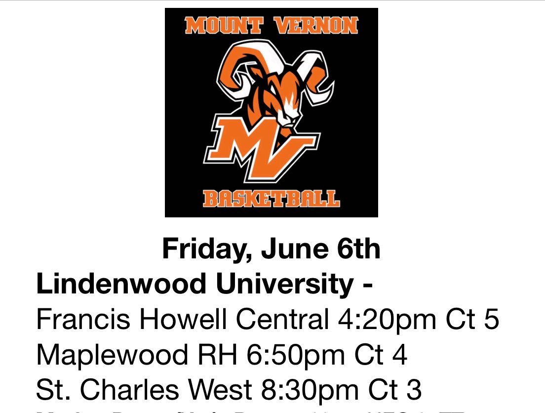 The Varsity Rams will be at Lindenwood on Friday. There is a $5 admission (cash only) for parents/fans.