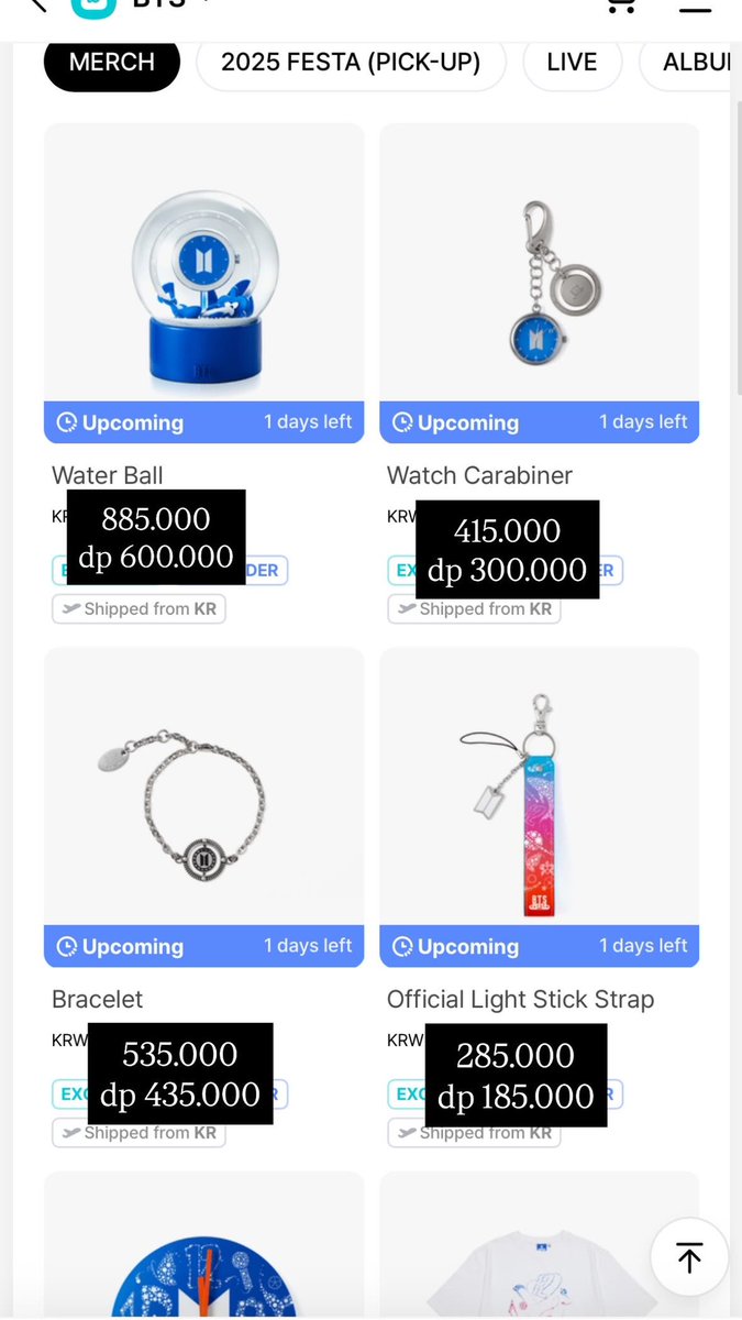 bt21stuffid's tweet photo. OPEN PO WEVERSE BTS FESTA MERCH 

eta : 5-14hari setelah di kirim weverse, karena di handcarry 

bisa dp sesuai tertera difoto / min 50% yah. co shopee available✅ https://t.co/pa0clcUfmY