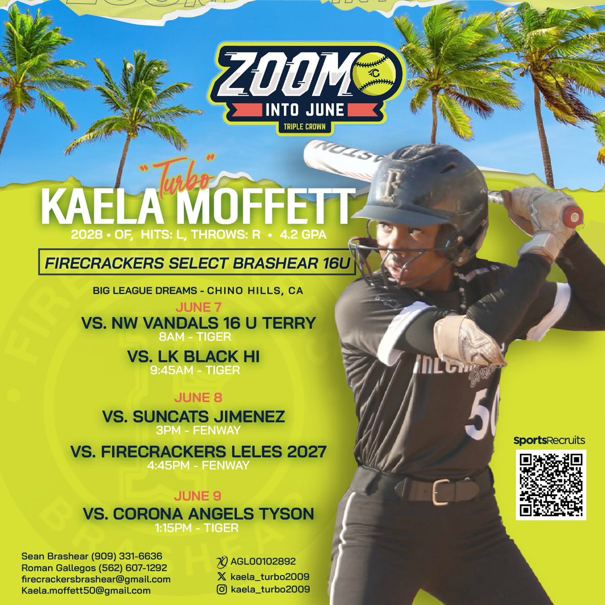 Kaela_turbo2009's tweet photo. Let's Go! Looking forward to this summer, come check us out.
#SpeedKills #Turbo #Slapper #outties #FCBRASHEAR #Classof2028 #firecrackersoftball
@DukeCoachYoung @CaitlinLowe @UGACoachTony @_TimWalton @rittmanjohn @MelyssaLombardi @CoachTarr @BUMoore @CoachSpencerCal @JenLapicki @StaceyNuveman @BethTorina @CoachBallMalone @Erin_Thorpe @Coach_JBloomer @oliviaadyan @CoachLarissaA @Coach_A_Mo @TexasCoachWhite @TyraPerry13 @coach_troutsta @c_lyon22 @JohniganSteve @CoachMalveaux @Coach_A_Mo @PITTcoachallard @Meg_Hill22 @tairiaflowers @CoachMJKnighten @Syd_finch @StacyMayJohnson @CharMorgan34 @coachmegsmith @UKCoachLawson @chelsw20 @Coach_Wigs @ClemsonCoachKJ @KatieRepole @CoastRecruits @DirectRecruits @KevinMoses38 @gatorjack72 @TAProfileAPP @TOP_D1RECRUITS @FCBrashear @Firecrackersinc @SportPrepX @LineDsoftball @los_stuff @d1softball