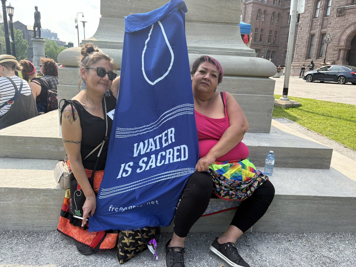 Indigenous land defenders are leading the fight to protect lands and waters from Bill 5. Today mothers from Grassy Narrows were removed from the legislature today trying to send their message that their lands and rights will not be trampled #StopBill5 #TreatiesOverBill5