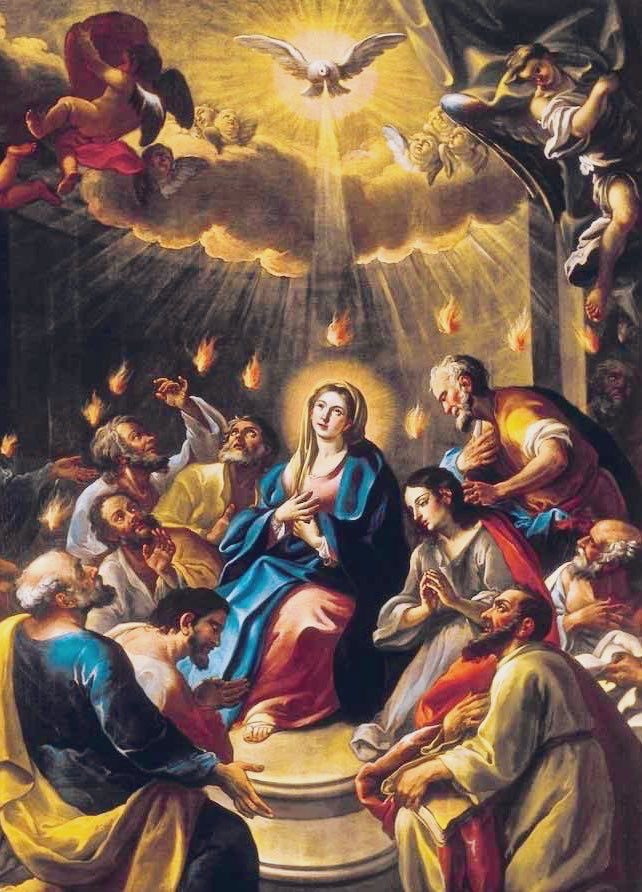 The 3rd glorious mystery, the descent of the Holy Spirit.  🕊️