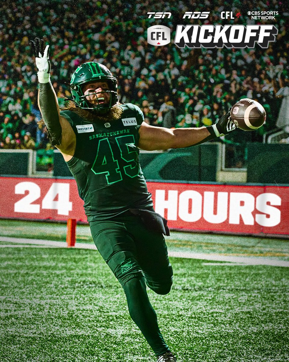 CFL's tweet image. OFFICIALLY 24 HOURS TILL WE KICKOFF THE 2025 SEASON! 🫨

#CFLKickoff