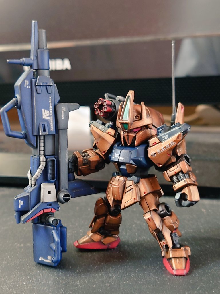 #モビルスーツアンサンブル
#筆塗り
ちょっと改造の百式改量産型