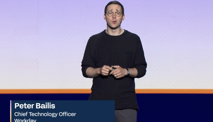holgermu's tweet photo. Listening in to @Workday's new CTO @pbailis speaking at #WDayDevcon >> Did pretty well for just getting on the job. https://t.co/Vpzn4alFBB