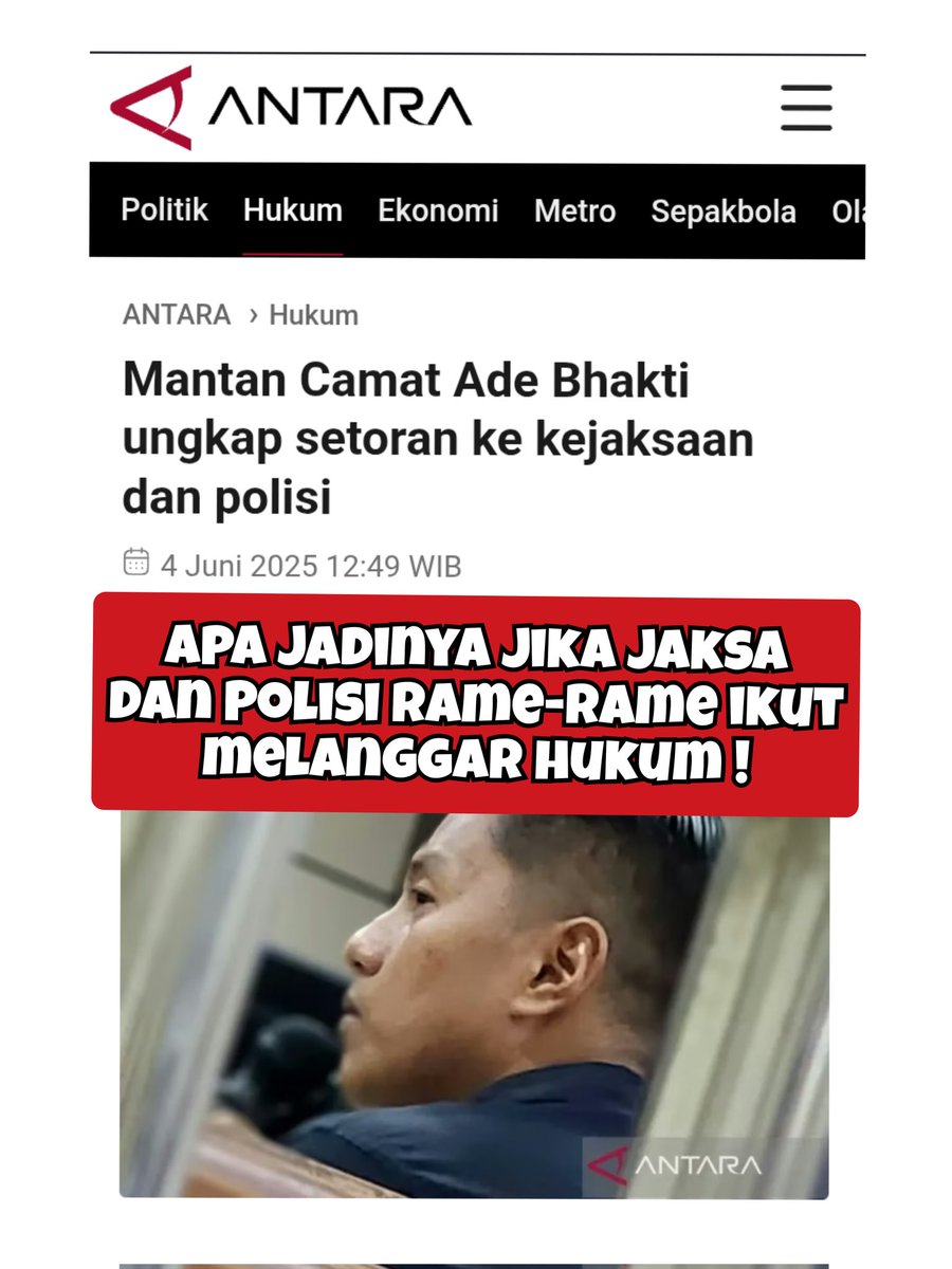 Dlm kasus dugaan suap mantan Wali Kota Semarang di Pengadilan Tipikor Semarang, Kanit Tipikor Polrestabes Semarang &amp; Kasi Intelijen Kejaksaan Negeri Kota Semarang dituduh terima setoran senilai 350 juta.
Rusak hukum jika Aparat Penegak Hukum ikut bermain.

----
BPJS Prabowo Pagii