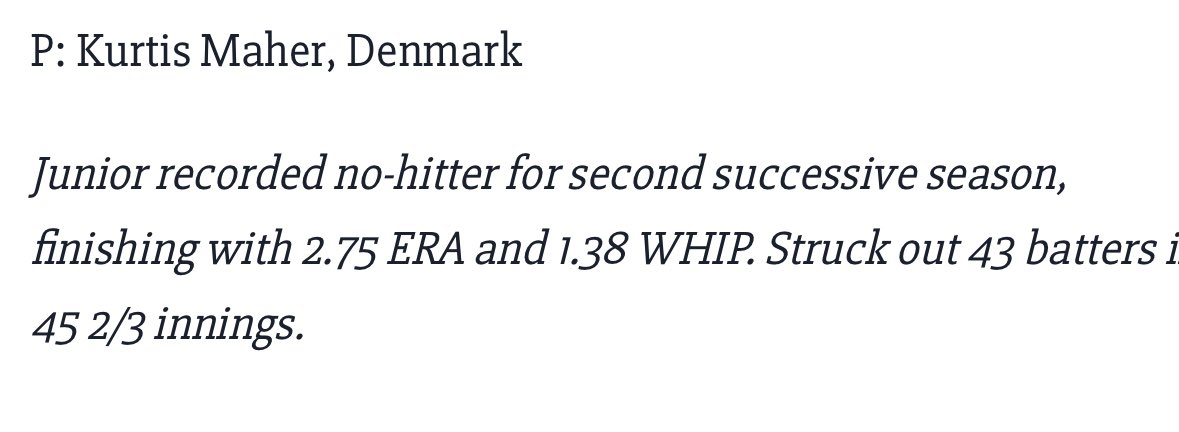 Thank you to <a href="/ForsythSports/">FCN Sports</a> for voting me to the All-County Team!!
<a href="/DanesClub/">DenmarkDanesDugoutClub</a> <a href="/Hudson_PBR/">Hudson Graham</a> <a href="/USASCOUTGA/">USA SCOUT NATIONAL (9u-18u Teams)</a>