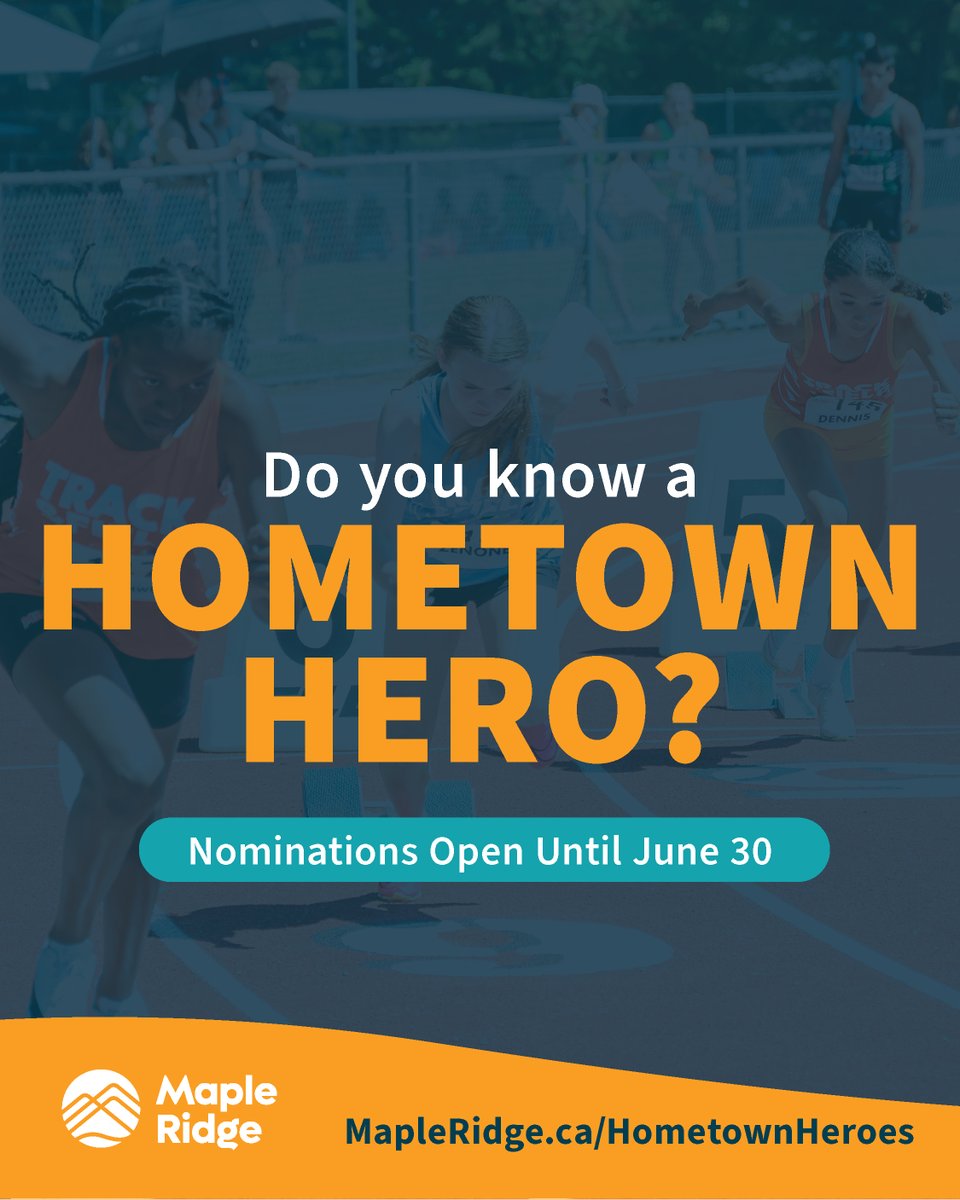 YourMapleRidge's tweet image. Got a friend who went from Ridge rec league to real MVP? 🏅Nominate your hometown hero 👉 MapleRidge.ca/HometownHeroes
🗓️ Open 'til June 30!
#MapleRidgeMade #HometownHeroes #SupportLocalAthletes #MapleRidge #YourMapleRidge