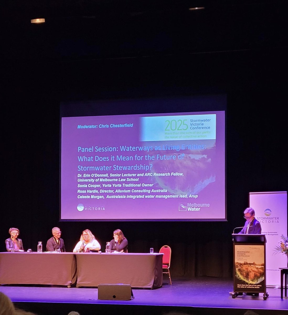 We’re at the 2025 @StormwaterVictoria Conference in Wangaratta, Victoria! Great to connect with water leaders &amp; share ideas on #WSUD, climate resilience &amp; stormwater innovation. 

Proud to support better urban water with eWater MUSIC™.
👉 ewater.org.au/ewater-solutio…