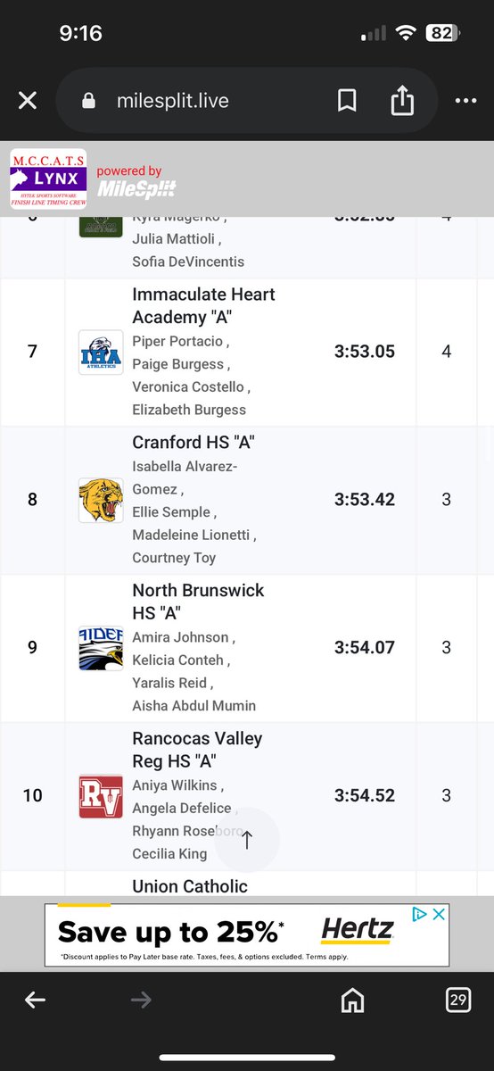 Cranford_Track's tweet photo. WOW! Our girls 4x400 smashes their own school record by 5 seconds and place 8th in NJ at the Meet Of Champions today! Isa, Ellie, Courtney, and Maddie! https://t.co/kEFqu8tdYr