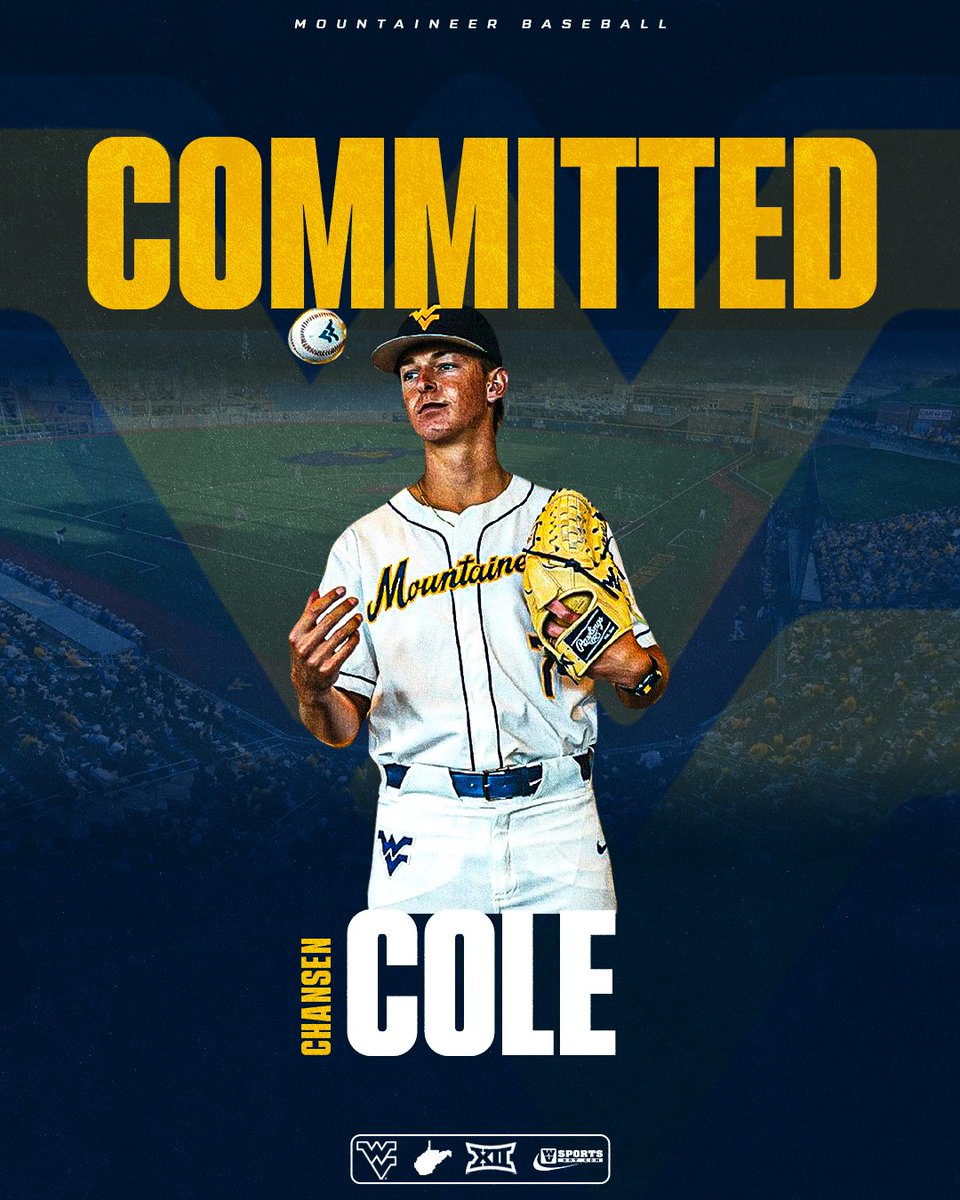 WVU lands a commitment from 6'4" RHP Chansen Cole, a standout freshman at D2 Newberry. He posted a 3.39 ERA over 87 innings with 97 K’s and just 21 walks. Cole brings experience, command, and upside to the #WVU rotation. #HailWV