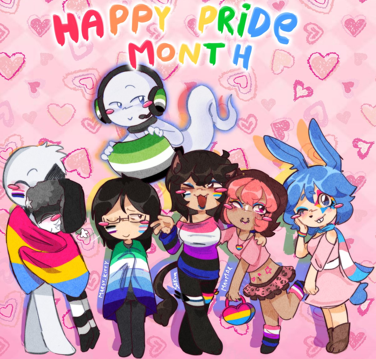 Catdi555's tweet photo. Drawing to celebrate our pride! 🏳️‍🌈💞 #HappyPrideMonth2025 #drawing #digitalart https://t.co/qeXN2276qE