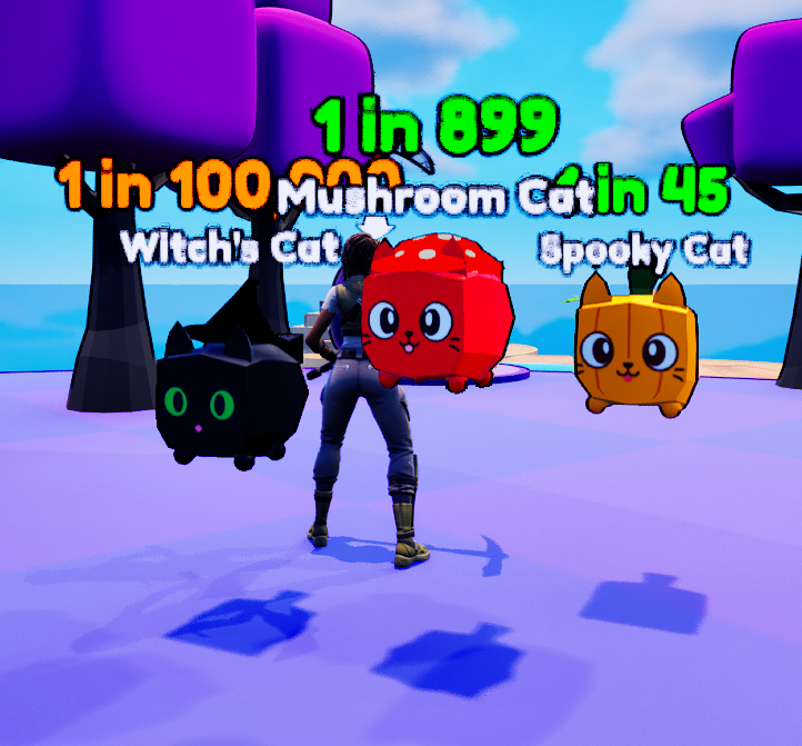PetGamesStudios's tweet photo. Just added 3 new pets to my UEFN Adventure Map! 🐾
✨ Witch’s Cat (1 in 100,000)
🍄 Mushroom Cat (1 in 899)
🎃 Spooky Cat (1 in 45)
These cuties are part of the upcoming full release!👀
Stay tuned! #UEFN #FortniteCreative #IndieDev #Fortnite #PetGames #Cat #Cats #Pets #Games https://t.co/8f13FUvj8D