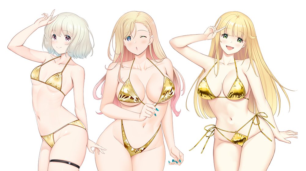 めっちゃ晴れた!
ゴールドメタルビキニ❤
#金髪 #ビキニ 