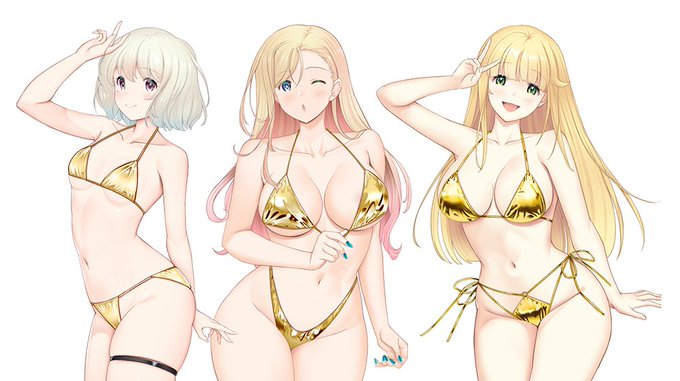 めっちゃ晴れた!
ゴールドメタルビキニ❤
#金髪 #ビキニ 