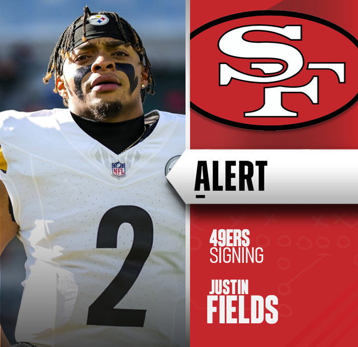TheIFLeague's tweet photo. The 49ers had a flurry of signings this afternoon:  K Jake Bates (1 yr/$1M), QB Sam Darnold (1 yr/$2M), QB Justin Fields (1 yr/$2M) and RB Rico Dowdle (1 yr/$1.5M) https://t.co/UNfkvWyJjH