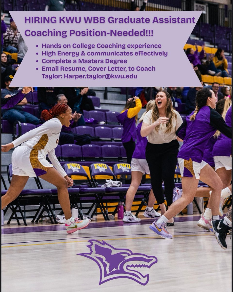 Interested in becoming a college basketball coach? I know where to start- KWU! Email harper.taylor@kwu.edu today! 🏀
