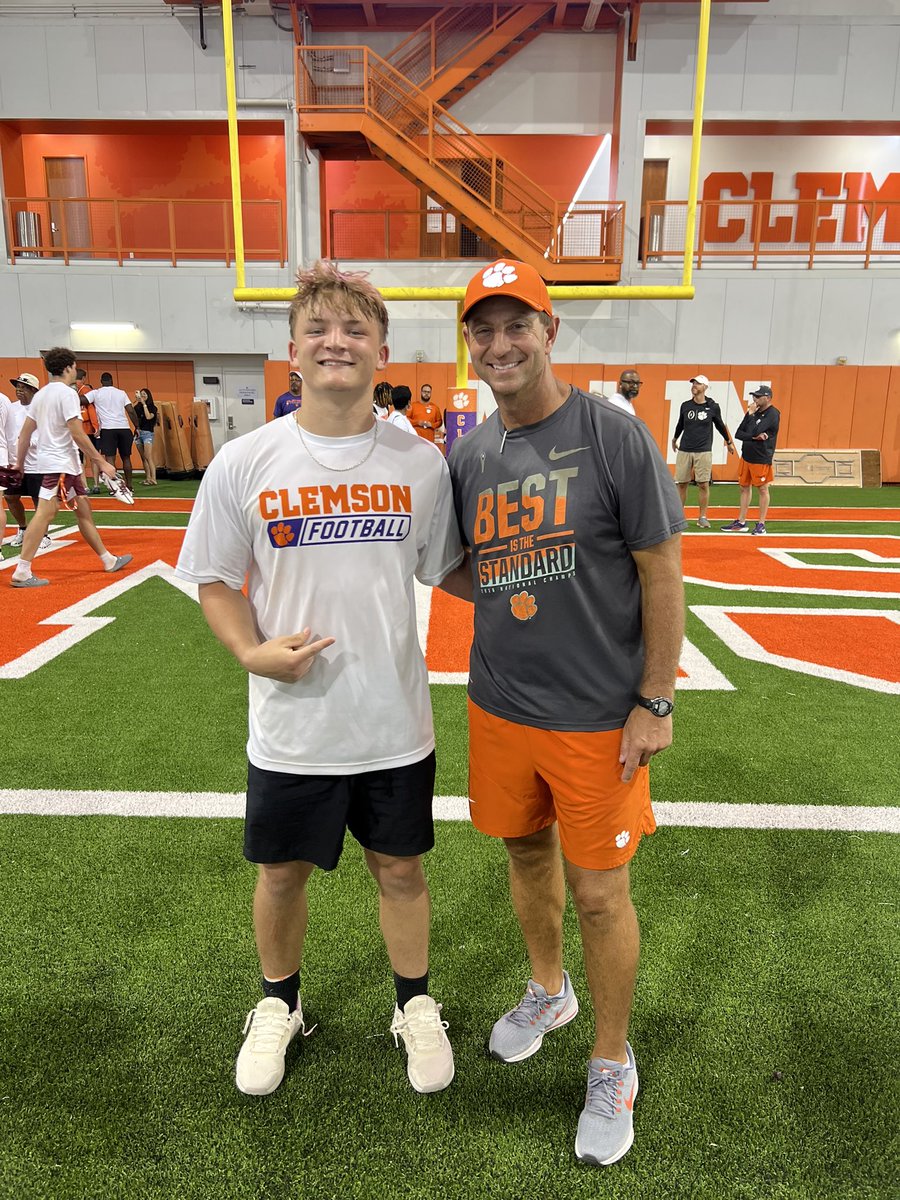 Mason Weaver (@masonweaver_24) on Twitter photo Had a great time at the Dabo Swinney football camp, learned a lot, got great work and the experience was like no other.<a href="/CoachEason1/">Coach Nick Eason</a> <a href="/Coach_TomAllen/">Coach Tom Allen</a> <a href="/Coach_Webb_/">Lee Webb</a> <a href="/Coach_Worls23/">Joey Worley</a> <a href="/Coach_Cudd/">Jacob Cuddington</a> <a href="/SJ_TrojanFB/">SJ Trojan Football</a> Had a great time at the Dabo Swinney football camp, learned a lot, got great work and the experience was like no other.<a href="/CoachEason1/">Coach Nick Eason</a> <a href="/Coach_TomAllen/">Coach Tom Allen</a> <a href="/Coach_Webb_/">Lee Webb</a> <a href="/Coach_Worls23/">Joey Worley</a> <a href="/Coach_Cudd/">Jacob Cuddington</a> <a href="/SJ_TrojanFB/">SJ Trojan Football</a>