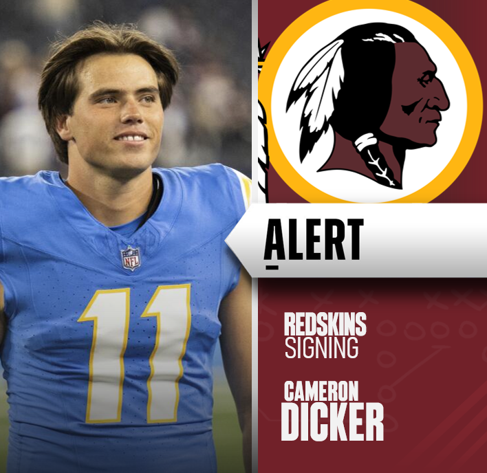 TheIFLeague's tweet photo. Cameron Dicker, one of the youngest kickers in the league, has signed a 1 year/$500k deal with the Washington Redskins https://t.co/mtBU01upEC