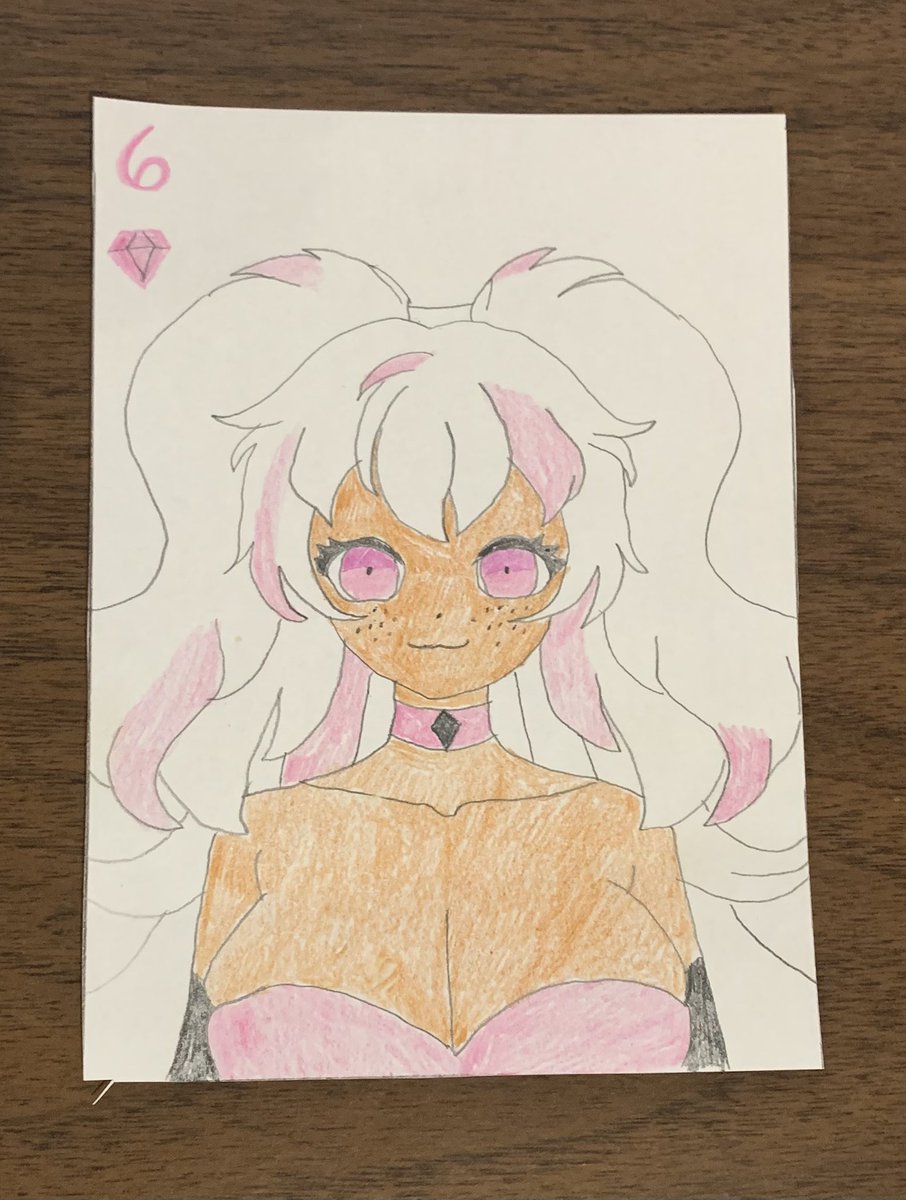 The 6 of Gems via <a href="/Starrabee_/">Bee 🐝✨🔮 Beewitch Vtuber</a> Request and mine before her maid outfit debut!