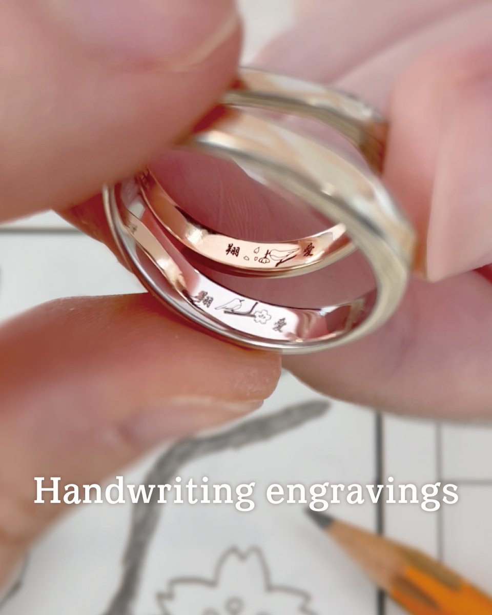 MOKUMEGANEYA_US's tweet image. [#Engravings]
We can engrave your favorite designs inside of your engagement ring and wedding bands.
It is also possible to Handwriting illustration!

▶️Free catalog: urx2.nu/PRAC 
#weddingband #weddingring #engagementring