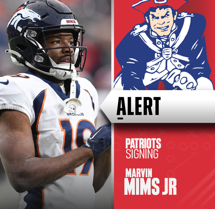 TheIFLeague's tweet photo. Final on the board - Patriots Nation, relax!
The New England Patriots sign WR Marvin Mims Jr. to a 2 year/$11.5M deal https://t.co/jkrisnXHhH
