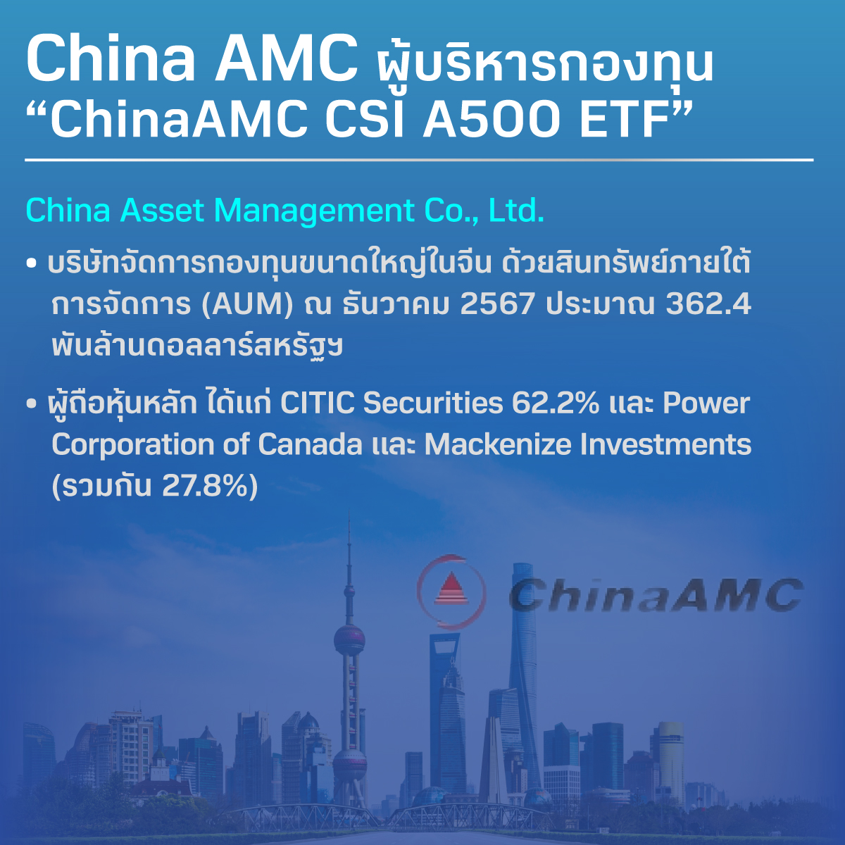 ลงทุนในดัชนีหุ้นจีนให้ถึง 500 บริษัท โตไปกับเศรษฐกิจใหม่ของจีนเต็มที่ กับ B-CNA500P กองทุนใหม่จาก BBLAM

กองทุนมุ่งหวังผลตอบแทนตามดัชนี CSI A500 ซึ่งกระจายลงทุนมากขึ้นในกลุ่มเทคโนโลยี กลุ่มอุตสาหกรรม โดยไม่เน้นกลุ่มธนาคาร ทำให้สะท้อนโครงสร้างเศรษฐกิจจีนที่มีโอกาสเปลี่ยนแปลงดีขึ้น

กองทุนเสนอขายครั้งแรก  5 - 11 มิถุนายนนี้

ลงทุนง่าย ผ่าน โมบายแบงก์กิ้งธนาคารกรุงเทพ หรือ BF Fund Trading และตัวแทนขายที่ได้รับการแต่งตั้ง BBLAM โทร. 0 2674 6488 กด 8

เลือกเพื่อดูเอกสารเพิ่มเติมได้ที่ https://t.co/YjTyUqRrJg

ผู้ลงทุนควรทำความเข้าใจลักษณะสินค้า เงื่อนไขผลตอบแทน และความเสี่ยง ก่อนตัดสินใจลงทุน

ติดตาม Content และกิจกรรมดี ๆ จาก BBLAM มาเป็นเพื่อกันใน Line : @bblam ได้ที่นี่ https://t.co/TkeQK5KOh2

#BBLAM #podcasts #กองทุนบัวหลวง #BFT #bffundtrading #MobileBanking #ธนาคารกรุงเทพ #rmf #ssf #ThaiESG #หุ้น #จีน #ThaiESGX #china #chinaamc #csia500 #bcna500p