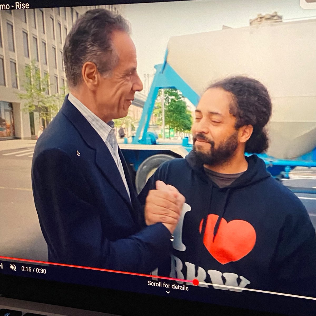 Official Cuomo ad has him dapping up a guy in an I ❤️BBWs hoodie