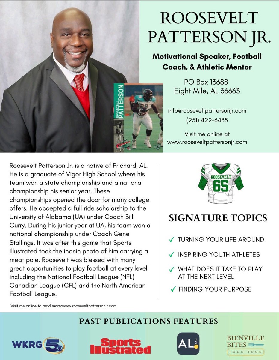 Thank you to Mr. Roosevelt Patterson Jr. for being our Guest Speaker during the Ring Ceremony. He has a message that our young men and women need to hear!!!