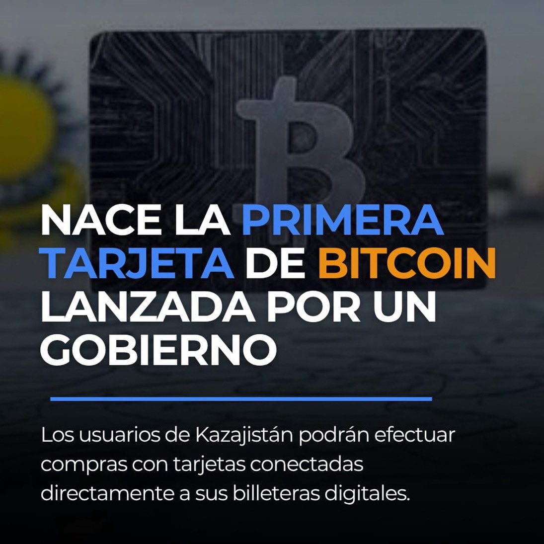 1ra tarjeta de #bitcoin emitida por un Estado #Kazajistán 🇰🇿