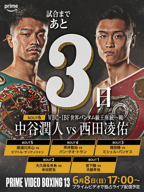 期間限定特別価格 ブランド品専門の 那須川天心 中谷潤人 PRIME VIDEO BOXING 13 ボクシング