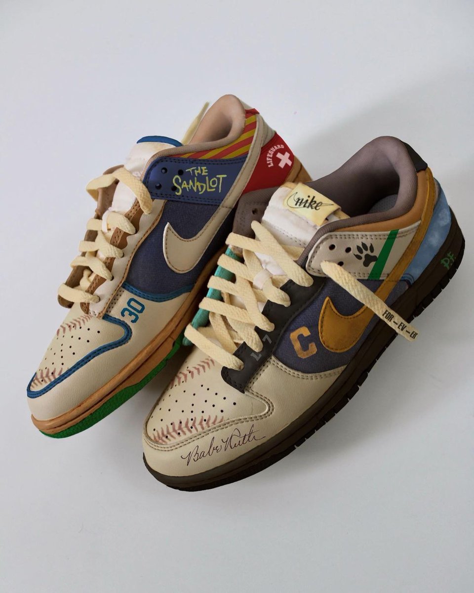 houseofheat's tweet photo. The Sandlot x Nike Dunk Low Concept ⚾️ https://t.co/9HO77Cy875