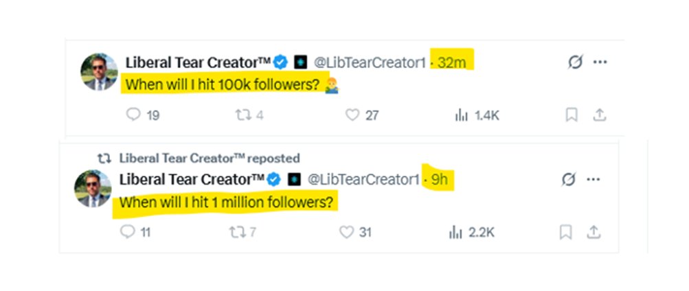 LOL- LTC wants to get to a million followers and resets his expectations hoping for some crumbs (or bots)😂😂😂😂