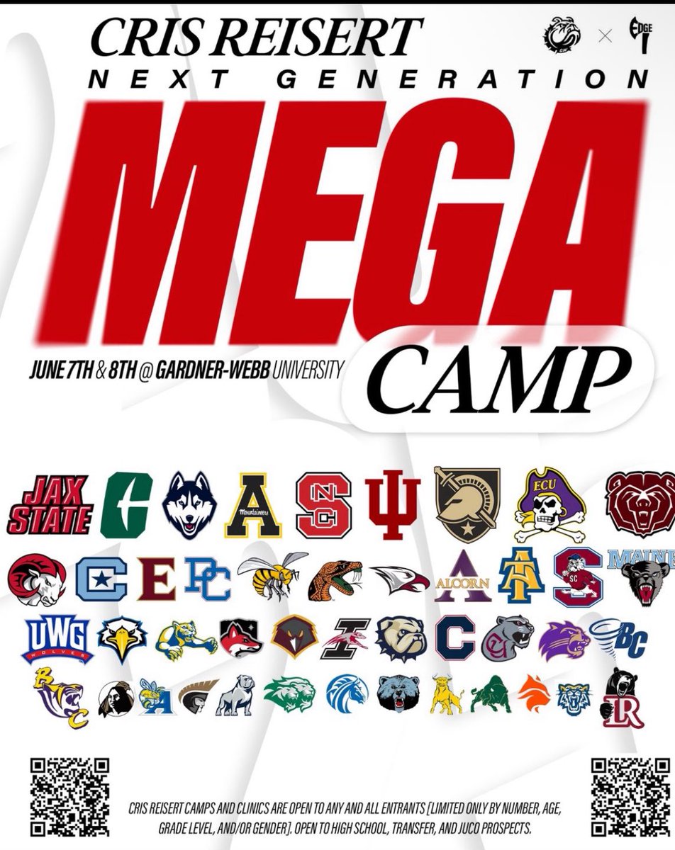 I will be attending the Gardner-Webb mega camp this Saturday! From 11:30-1:45, excited to compete and showcase my abilities. <a href="/CoachVeraldi/">COACH PAYTON VERALDI</a> <a href="/pepman704/">Matt Morrow</a> <a href="/CoachReisert/">Cris Reisert</a>