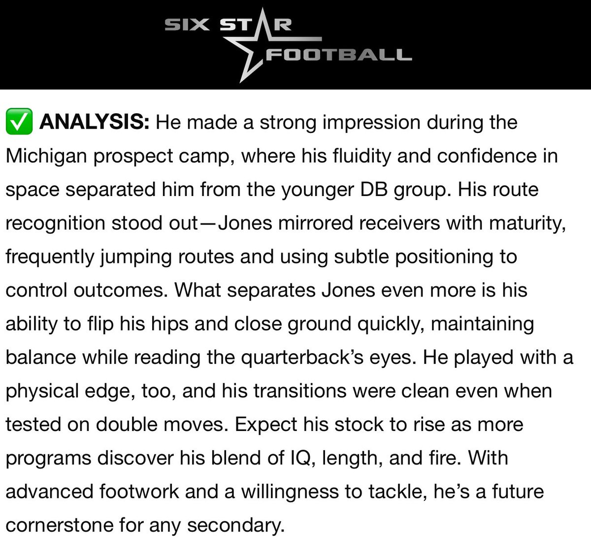 blair_h_jones's tweet image. Thank you for the write up, @sixstarfootball!