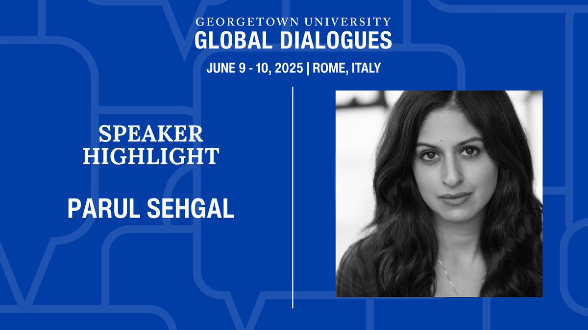 Georgetown Global Dialogues (@ggdialogues) on Twitter photo We're excited to welcome <a href="/parul_sehgal/">Parul Sehgal</a> next week to the Georgetown Global Dialogues for a conversation on "Literature and the Revitalization of the Common Good."
RSVP for the livestream: buff.ly/X4thpeo
#GUGlobalDialogues We're excited to welcome <a href="/parul_sehgal/">Parul Sehgal</a> next week to the Georgetown Global Dialogues for a conversation on "Literature and the Revitalization of the Common Good."
RSVP for the livestream: buff.ly/X4thpeo
#GUGlobalDialogues