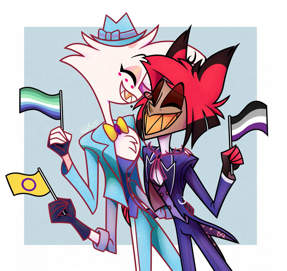 Happy Pride✨!!!
and yes I added a little headcanon of mine uwu
#radiodust #HazbinHotelFanart #PrideMonth