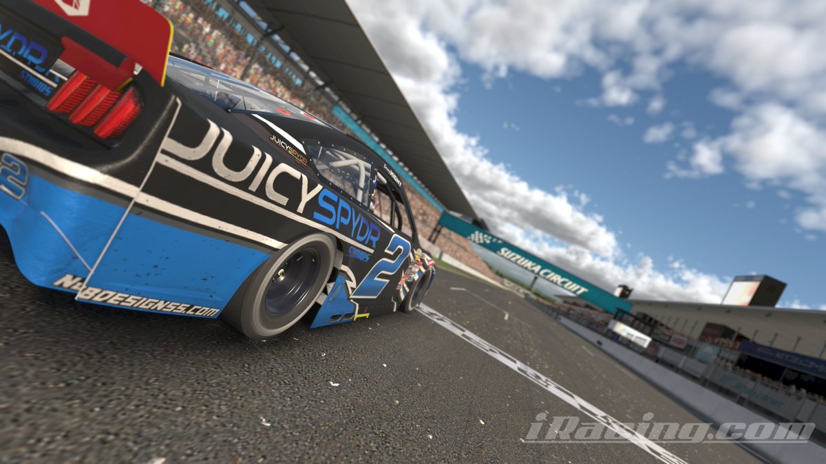 Donald Kight (@dwkight) on Twitter photo Came back from last place, and damage! P10 for the #juicyspydr Ford Mustang. I don't know what the crew taped up but it was FLYIN!
Thanks to our partners
<a href="/NJB_Designss_/">Noah Blackwell (NJB_Designss_)</a>
<a href="/LRN_iRacing/">Legends Racing Network</a>
<a href="/juicyspydr/">JUICYSPYDR Studios</a> Studios
<a href="/HighSidePod/">The High Side Podcast</a>
<a href="/SuperstarARCA/">Superstar ARCA Leagues</a> | <a href="/iRacing/">iRacing</a> Came back from last place, and damage! P10 for the #juicyspydr Ford Mustang. I don't know what the crew taped up but it was FLYIN!
Thanks to our partners
<a href="/NJB_Designss_/">Noah Blackwell (NJB_Designss_)</a>
<a href="/LRN_iRacing/">Legends Racing Network</a>
<a href="/juicyspydr/">JUICYSPYDR Studios</a> Studios
<a href="/HighSidePod/">The High Side Podcast</a>
<a href="/SuperstarARCA/">Superstar ARCA Leagues</a> | <a href="/iRacing/">iRacing</a>