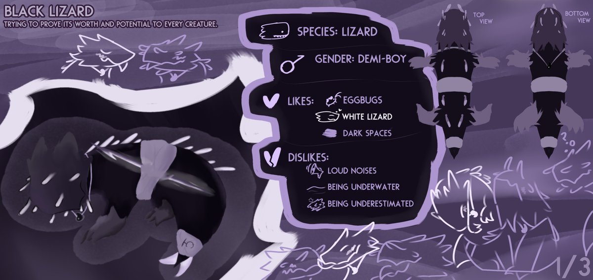 BlackLlzardRW's tweet image. Black Lizard.

Trying to prove its worth and potential to every creature that doubts him.

//I'm on summer break now so I should be able to boost Moly's story into overdrive!!