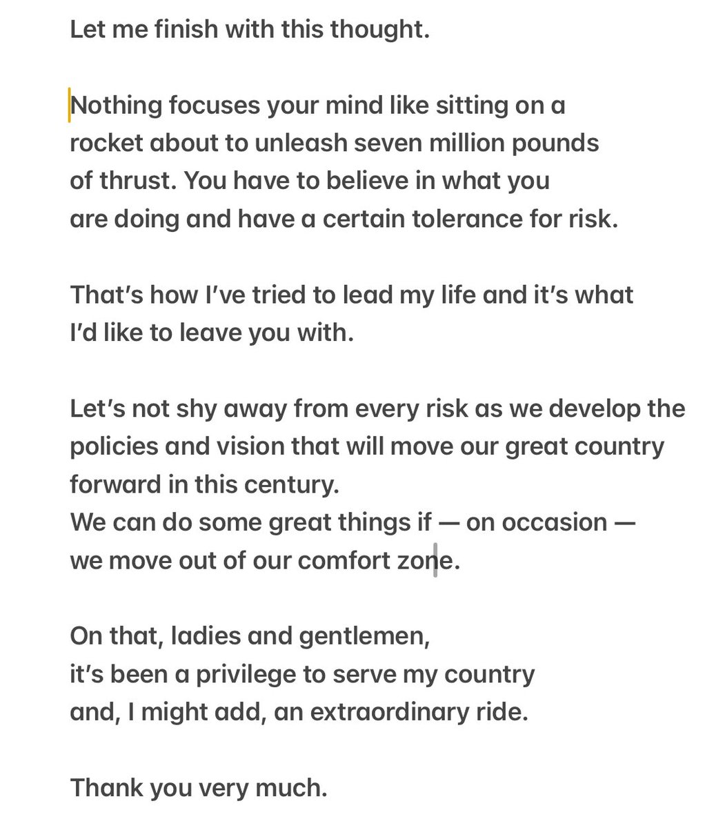 From the Hon. Marc Garneau’s Public Policy Forum’s Honours Award acceptance speech in April 2024.  He was a wonderful Canadian and will be missed and remembered for his extraordinary service to our country.  My condolences to his family and loved ones.