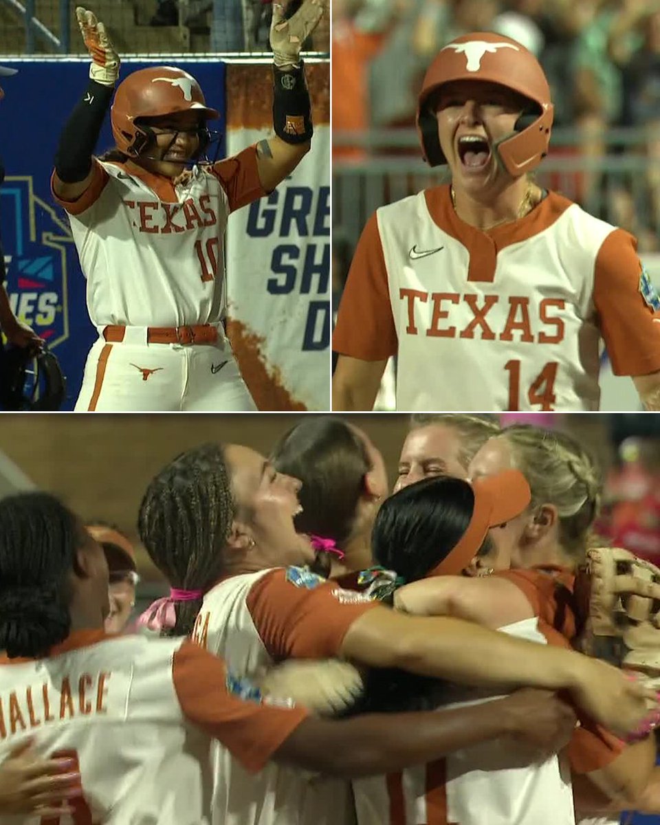 HORNS UP 🤘

<a href="/TexasSoftball/">Texas Softball</a> takes Game 1 of the WCWS Finals‼️