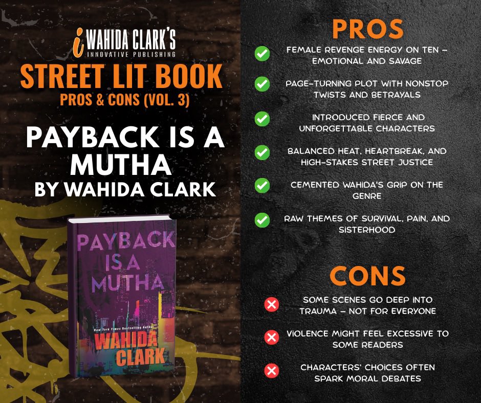 WahidaClark's tweet image. 💅 Payback is a Mutha wasn’t about healing — it was about getting even.
Brianna stayed ten toes down, ran through ballers like smoke, and made the streets respect her hustle.
💔 Love? Optional. Revenge? Mandatory.
Who had Brianna’s back — and who had to go?
#StreetLit…