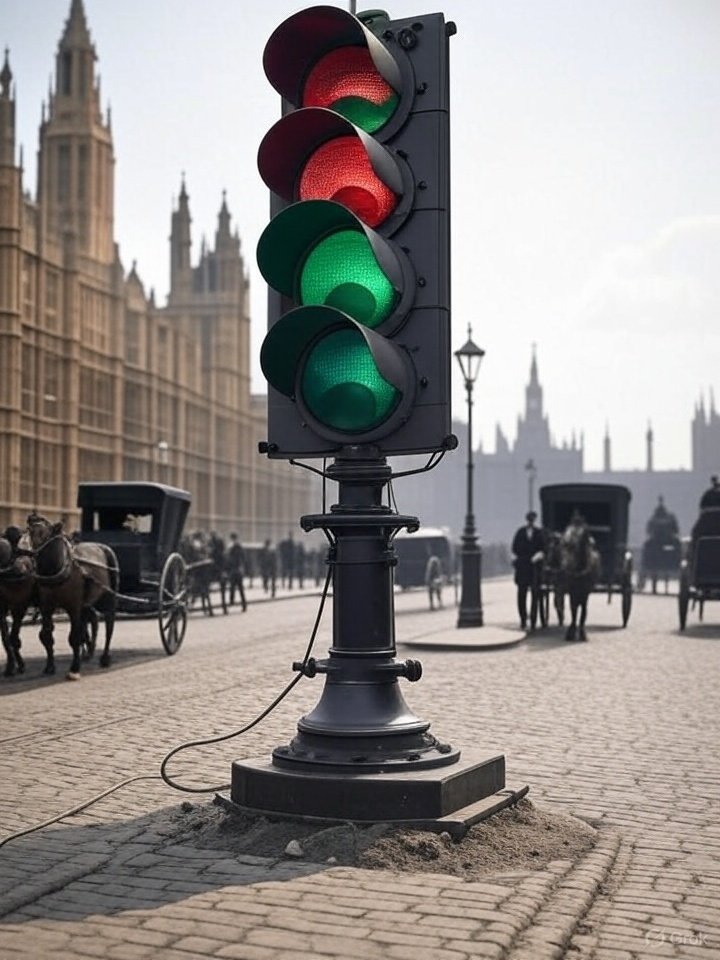 Fun fact of the day:

The first traffic light, installed on December 10, 1868, outside the British Houses of Parliament in London, was designed by railway engineer John Peake Knight. It had only two colors—red and green—operated manually by a gas-powered semaphore system. Red