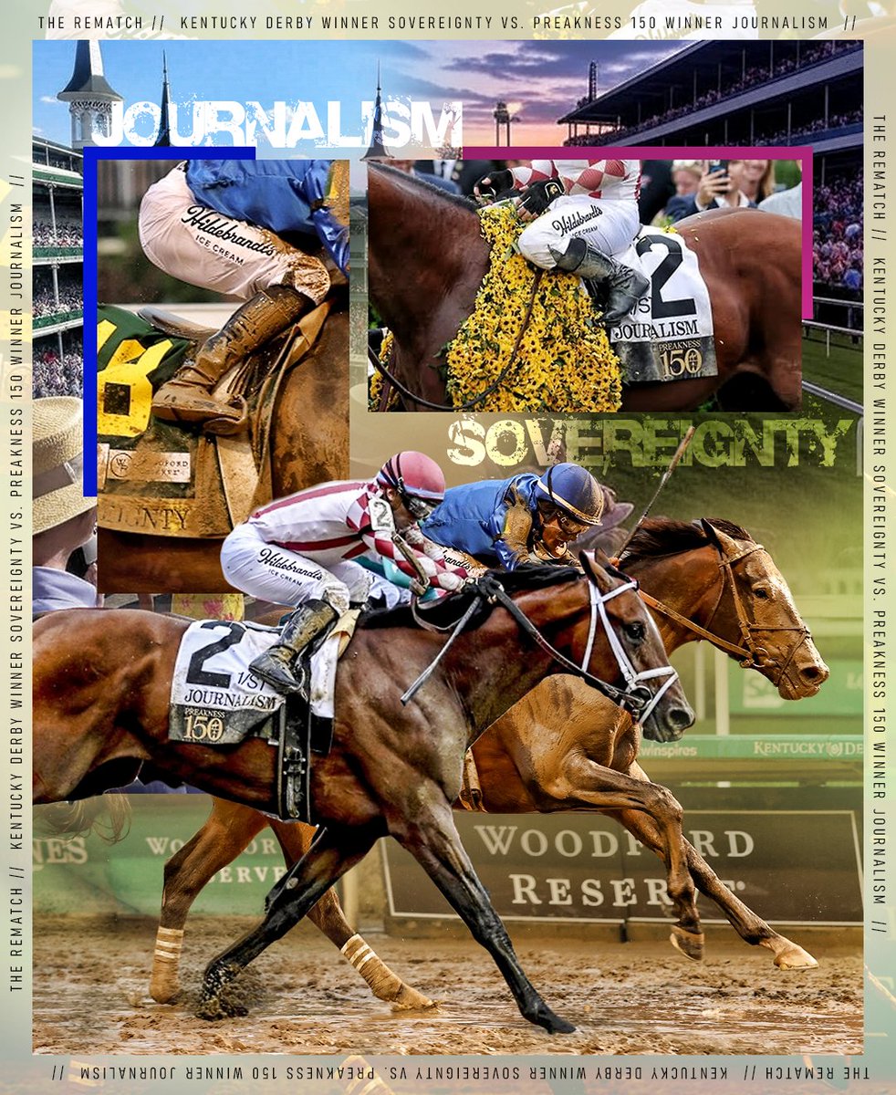 Some fan art for "The Rematch" in this Saturday's Belmont Stakes (G1) of both the Kentucky Derby and the Preakness Stakes